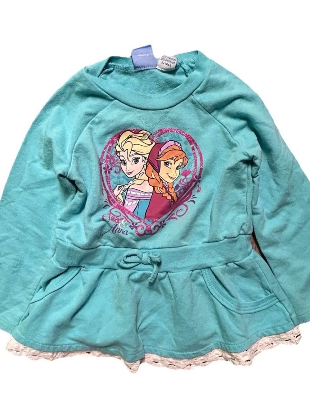 Toddler Girl Blue Frozen Sweatshirt Elsa Ana Olaf Size 2T